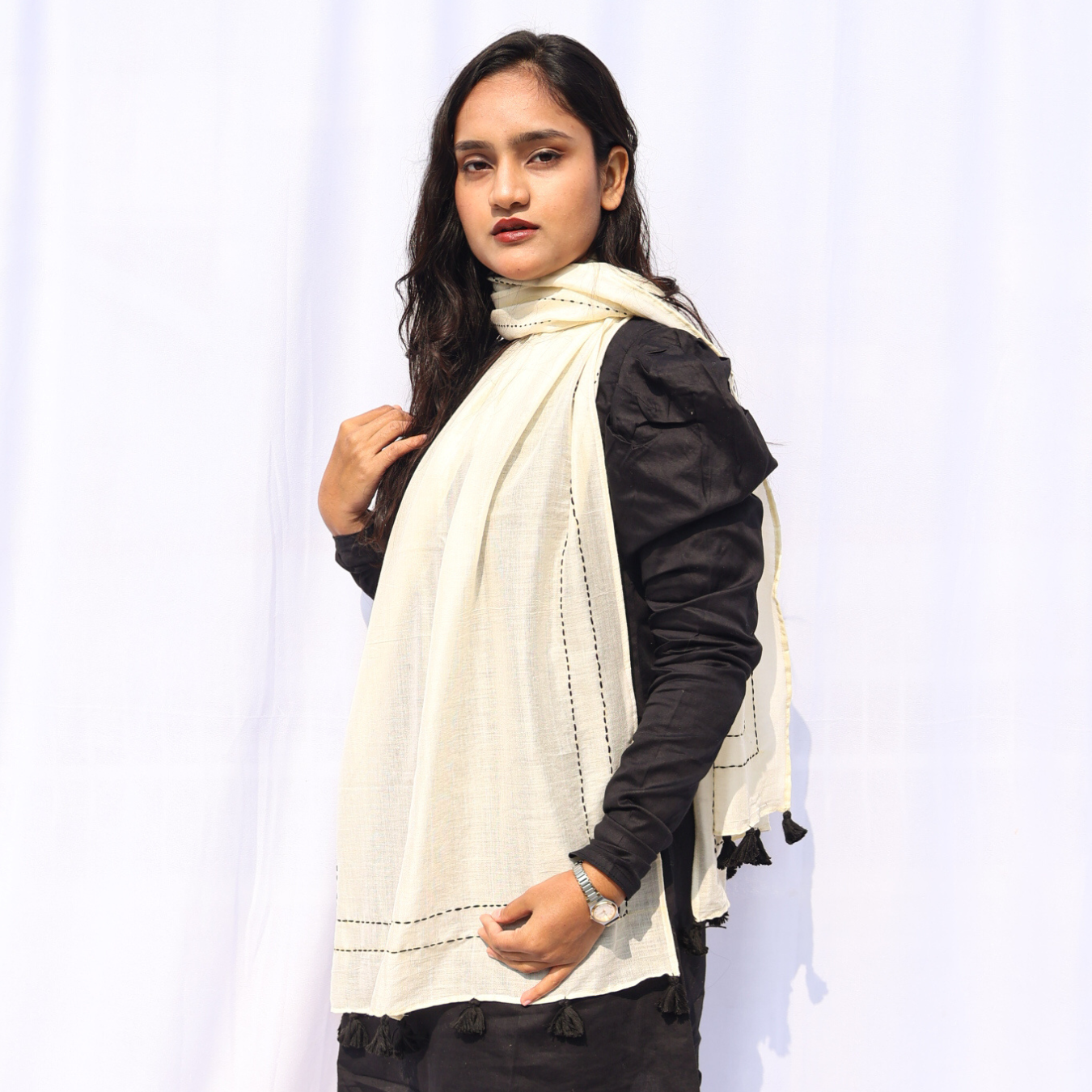Kantha Off-White Stole