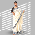 Off-White Gotapatti Border Handcrafted Saree