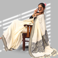 Off White Grey Patch Saree