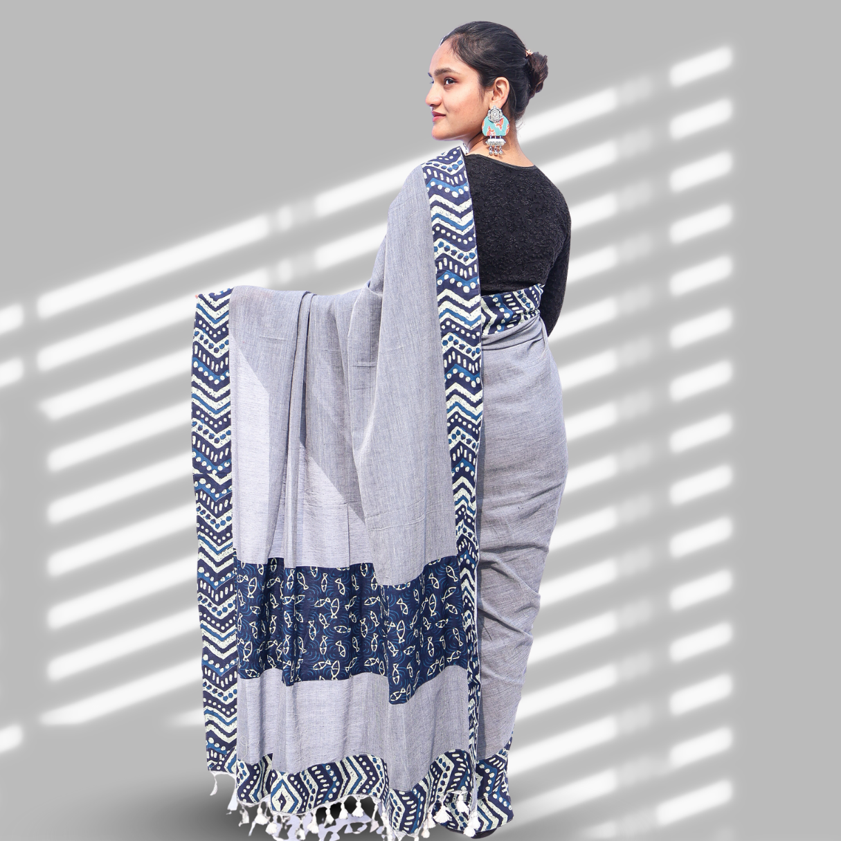 Grey Patch Saree