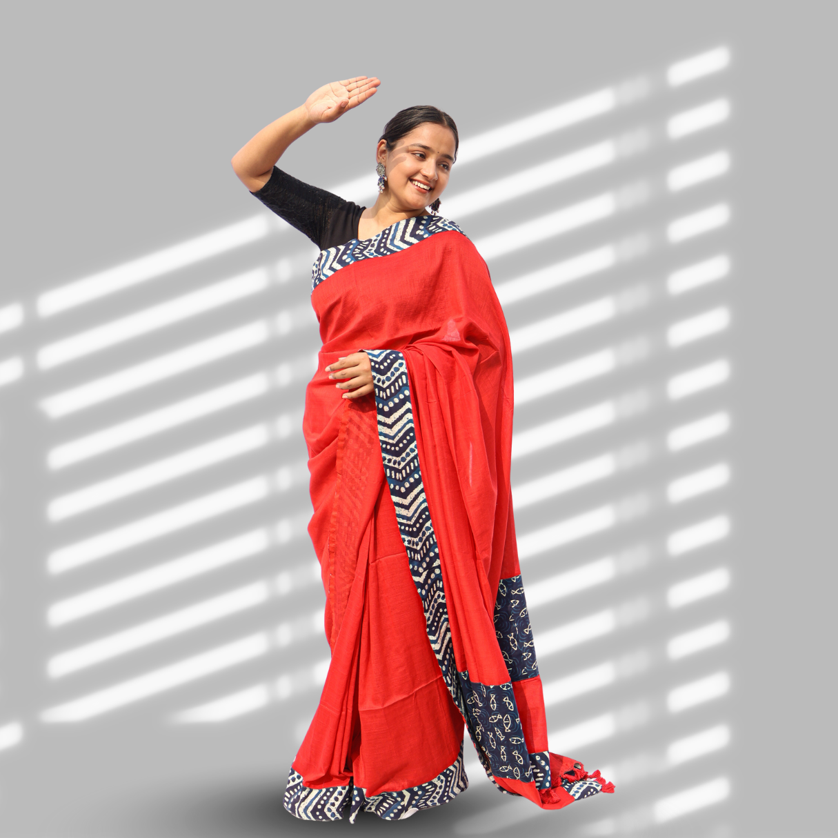 Sindoor Red Single Patch Saree
