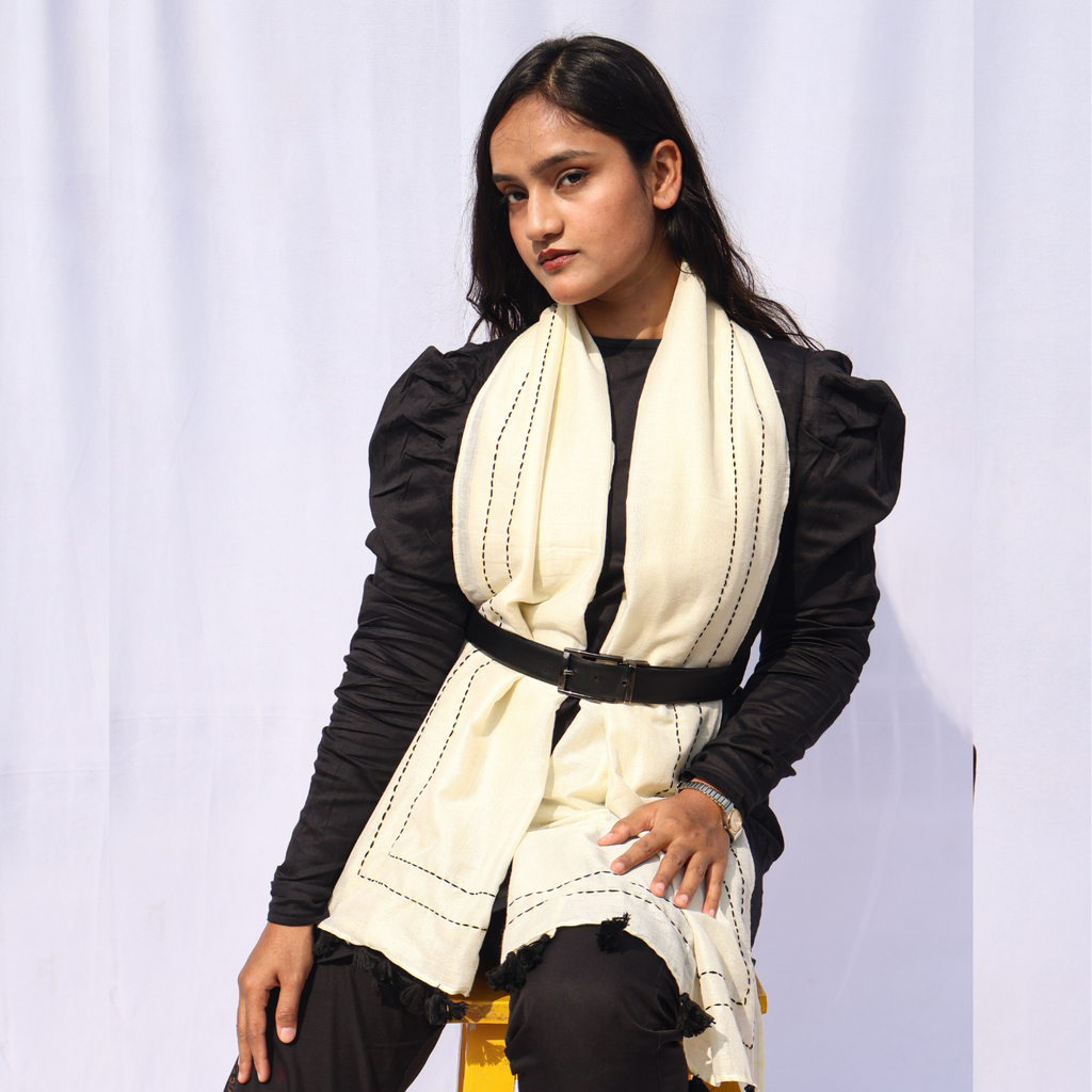 Kantha Off-White Stole