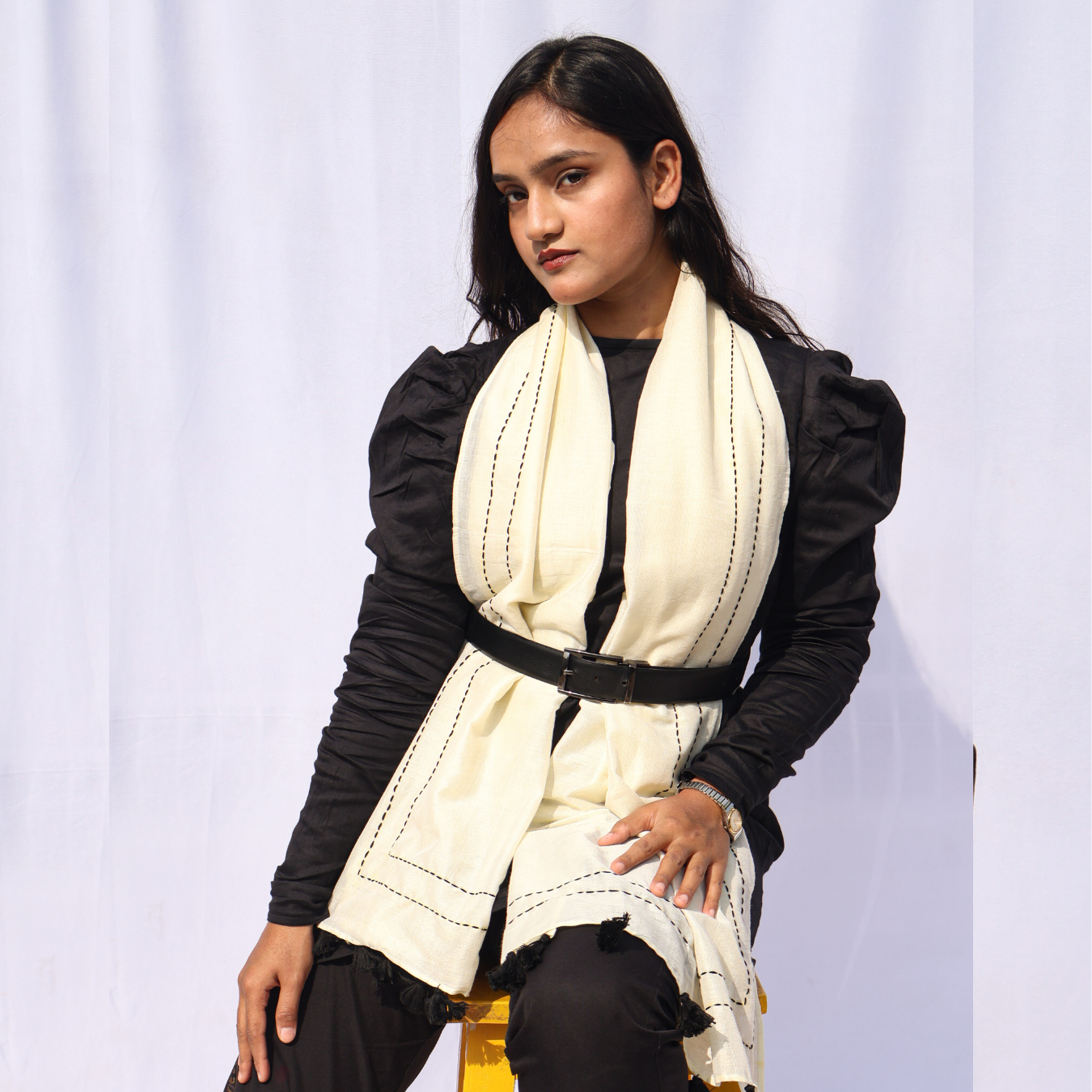 Kantha Off-White Stole