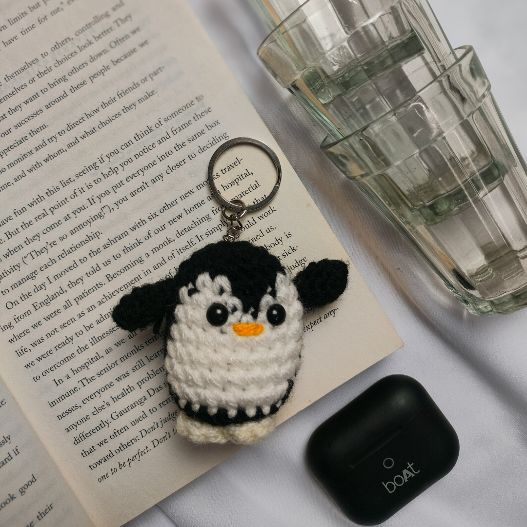 Black & White Penguin Keyring