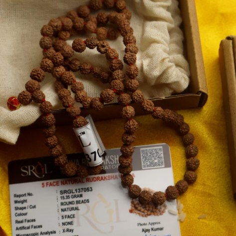 5 Face Rudraksha Mala – Lab Tested & Certified